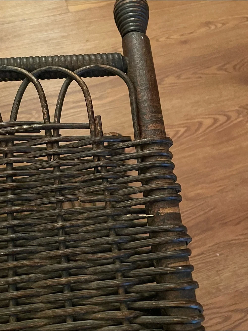 Vintage Wicker & Rattan Magazine Rack Holder Canterbury Boho Chic Mid Century